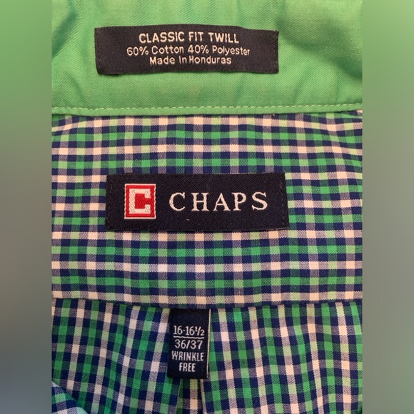 Chaps Men’s plaid button-down 16-16.5 (XL) - Picture 4 of 4